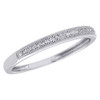 10K White Gold Diamond Ladies Anniversary Ring 2.20mm Wedding Band 0.05 Ct.
