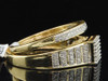 Ladies 10K Yellow Gold Diamond Engagement Ring Wedding Band Bridal Set 0.25 Ct.