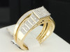 Ladies 10K Yellow Gold Diamond Engagement Ring Wedding Band Bridal Set 0.25 Ct.