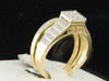 Ladies 10K Yellow Gold Diamond Engagement Ring Wedding Band Bridal Set 0.25 Ct.