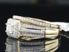 Ladies 14K Yellow Gold Princess Cut Diamond Engagement Ring Wedding Bridal Set