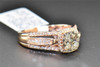 Champagne Brown Diamond Engagement Ring Round Cut Halo 14K Rose Gold 3/4 CT