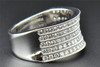 Diamond Wedding Band 14K White Gold Round Cut Ladies 5 Row Ring Concave 1 Ct