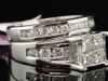 Ladies 14K White Gold Princess Diamond Engagement Ring Bridal Set 2.00 Ct.