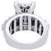 10K White Gold Baguette & Round Diamond Rectangle Ladies Engagement Ring 2 Ct.