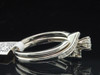 Diamond Bridal Set 14K White Gold Round Cut Engagement Ring Wedding Band .43 CT