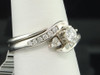 Diamond Bridal Set 14K White Gold Round Cut Engagement Ring Wedding Band .43 CT