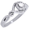 Diamond Solitaire Promise Engagement Ring 10K White Gold Round Infinity 0.20 Ct.