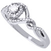 Diamond Solitaire Promise Engagement Ring 10K White Gold Round Infinity 0.20 Ct.