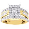 Diamond Wedding Engagement Ring Ladies Yellow Gold Solitaire Princess 1.99 Tcw.