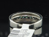 Blue Diamond Wedding Band 10k White Gold Round Cut Anniversary Ring 0.47 Ct.