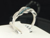 Ladies 10K White Gold Blue Diamond Infinity Engagement Ring Wedding Band 0.25 Ct
