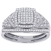 Diamond Engagement Wedding Ring 10K White Gold Round Cut Pave 1/3 Ct. Bridal Set