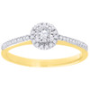 Diamond Promise Engagement Wedding Ring 10K Yellow Gold Halo Style 1/4 Ct.