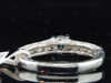Ladies 10K White Gold Round Solitaire Blue Diamond Engagement Ring Bridal Set