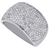 Diamond Fashion Band Ladies 10K White Gold Round Pave Cocktail Ring 1 Tcw.