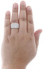 Diamond Fashion Band Ladies 10K White Gold Round Pave Cocktail Ring 1 Tcw.