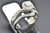 Diamond Bridal Set Solitaire Round Engagement Wedding Ring 14K White Gold .77 Ct