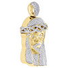 10K Yellow Gold Diamond Jesus Head Face Piece Solid Pendant 3" Pave Charm 5.7 Ct