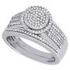 Diamond Wedding Bridal Set 10K White Gold Cluster Round Engagement Ring 0.40 Ct.