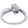 14K White Gold Two Stone Diamond Engagement Ring Love & Friendship Bypass 1/3 Ct