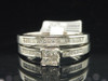 Princess Diamond Bridal Ring Set 14K White Gold Engagement Wedding Band 0.50 Ct.