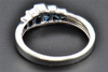 Blue Diamond Wedding Band 10K White Gold Round Cut Ladies Five Stone Ring .46 Ct