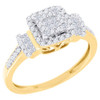 14K Yellow Gold Diamond Engagement Wedding Ring Princess Cut Halo Style 0.51 Ct.