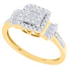 14K Yellow Gold Diamond Engagement Wedding Ring Princess Cut Halo Style 0.51 Ct.