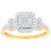 14K Yellow Gold Diamond Engagement Wedding Ring Princess Cut Halo Style 0.51 Ct.