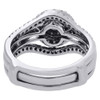 14K White Gold Round Solitaire Diamond Halo 3 Piece Engagement Bridal Set 1 Ct.