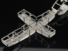 2.27 CT Diamond Cross Pendant .925 Sterling Silver Mens Dome Charm 3.30" Tall