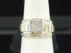 Diamond Engagement Ring 10K Yellow Gold Princess Round & Baguette Cut 1 Ct