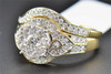 Diamond Bridal Set Solitaire Engagement Ring Wedding Band 14K Yellow Gold 1 Ct