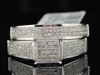 Ladies .925 Sterling Silver Pave Diamond Engagement Ring Bridal Set 0.40 Ct.
