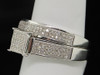 Ladies .925 Sterling Silver Pave Diamond Engagement Ring Bridal Set 0.40 Ct.