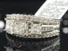3 Stone Diamond Engagement Ring 14K White Gold Princess & Round Cut 2.23 Ct