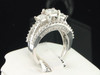 3 Stone Diamond Engagement Ring 14K White Gold Princess & Round Cut 2.23 Ct