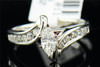 Ladies 14K White Gold Marquise Solitaire Diamond Engagement Ring Wedding .63 ct.