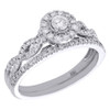 14K White Gold Solitaire Diamond Halo Infinity Engagement Ring Bridal Set 1/2 Ct