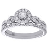 14K White Gold Solitaire Diamond Halo Infinity Engagement Ring Bridal Set 1/2 Ct