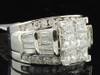 14k White Gold Princess Round Baguette Cut Diamond Engagement Bridal Ring 3 Ct.