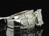 14k White Gold Princess Round Baguette Cut Diamond Engagement Bridal Ring 3 Ct.