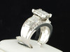 14k White Gold Princess Round Baguette Cut Diamond Engagement Bridal Ring 3 Ct.