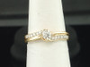 Round Solitaire Diamond Engagement Ring 14K Yellow Gold Swirl Design 0.48 Ct