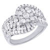 Diamond Wedding Ring 14K White Gold Ladies Round Cut Fashion Band 2 Tcw.