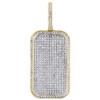 10K Yellow Gold Genuine Diamond Dog Tag Pendant 1.70" Mens Pave Charm 0.81 CT.