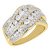 Diamond Wedding Band Ladies Yellow Gold Round Swivel Anniversary Ring 1.50 Tcw.