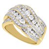 Diamond Wedding Band Ladies Yellow Gold Round Swivel Anniversary Ring 1.50 Tcw.