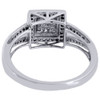 Diamond Square Engagement Ladies 10k White Gold Round Cut Wedding Ring 0.20 Ct.